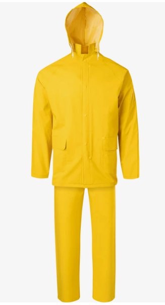 Ironwear Yellow 3-Piece PVC Rainsuit (Jacket, Hood & Bib Pants)