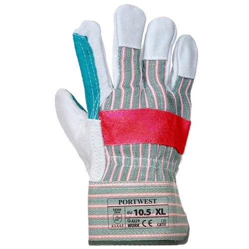 Portwest Leather Rigger 320 Cow Split Reinforced Palm Glove